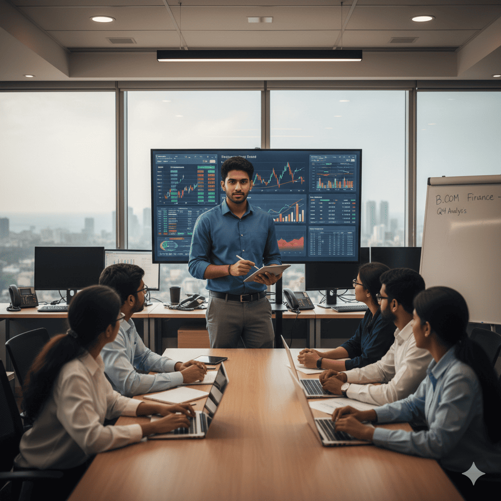 GNDU Online BCom students attending commerce and finance classroom session